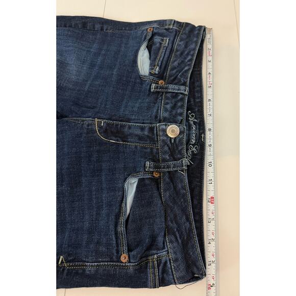 Vintage Y2K American Eagle Jeans Womens Sz 10S Skinny Kick Sequins Pocket Dark - Picture 7 of 11